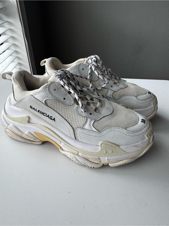 Balenciaga Shoes - Balenciaga Cream White Layered Triple-S Style Sneakers